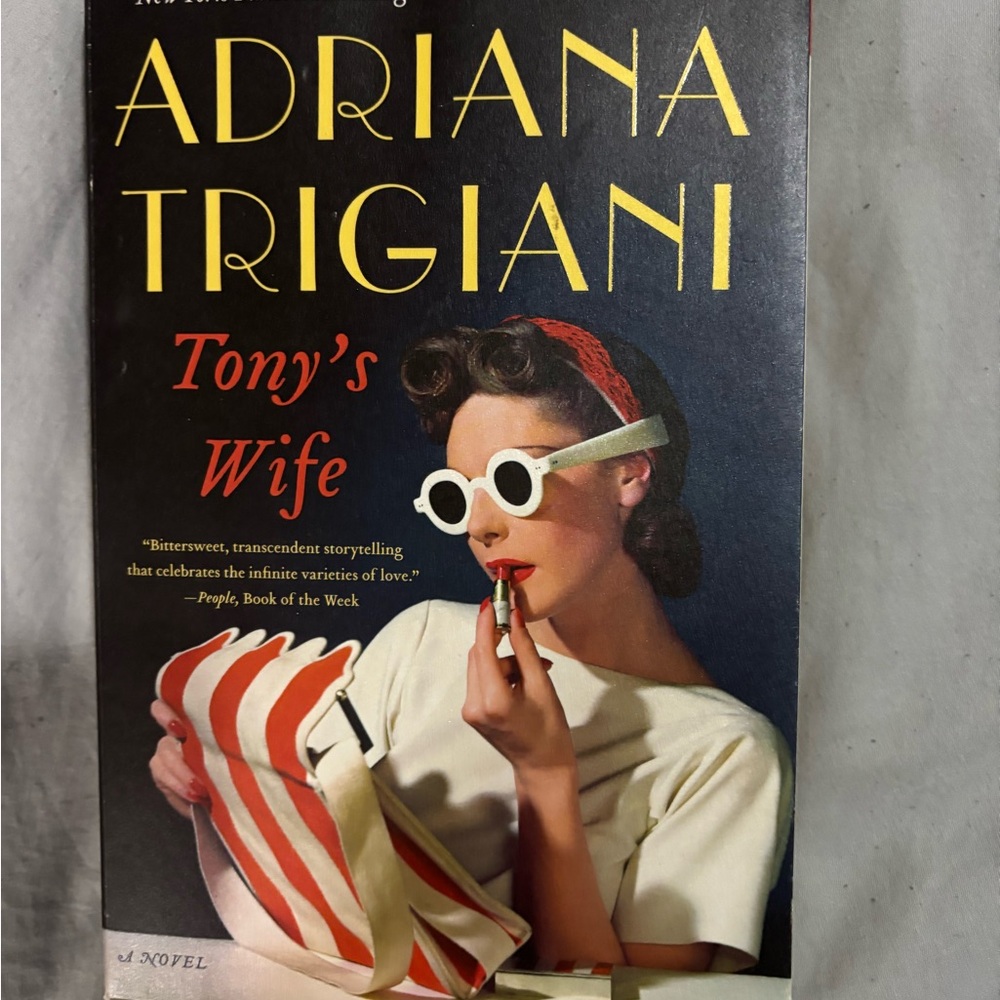 Adriana Trigiani "Tony's Wife" Paperback - Navy, White & Red Cover
